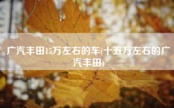 广汽丰田15万左右的车(十五万左右的广汽丰田)