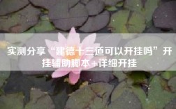 实测分享“建德十三道可以开挂吗”开挂辅助脚本+详细开挂