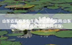 山东省高校毕业生就业信息网官网(山东高校毕业生就业信息网网页版)