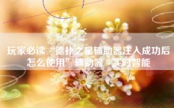 玩家必读“德扑之星辅助器注入成功后怎么使用”辅助器 - 实时智能