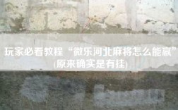 玩家必看教程“微乐河北麻将怎么能赢”(原来确实是有挂)