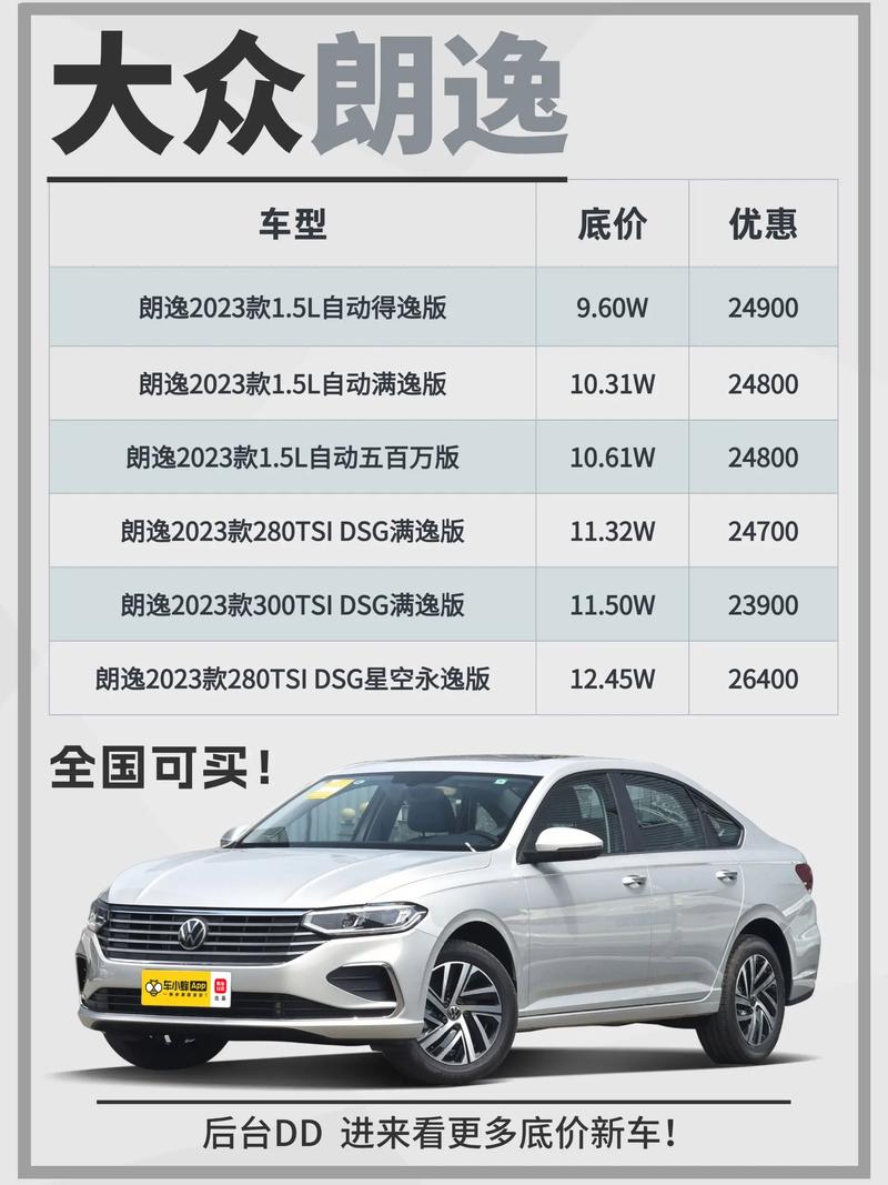 朗逸价格表(朗逸报价多少)