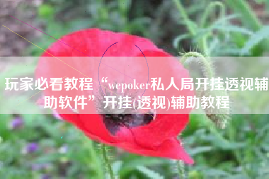 玩家必看教程“wepoker私人局开挂透视辅助软件	”开挂(透视)辅助教程