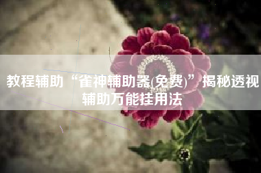 教程辅助“雀神辅助器(免费)”揭秘透视辅助万能挂用法