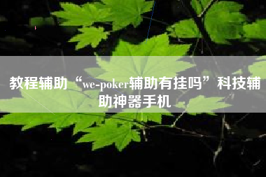 教程辅助“we-poker辅助有挂吗	”科技辅助神器手机