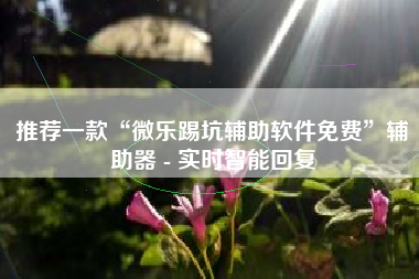 推荐一款“微乐踢坑辅助软件免费”辅助器 - 实时智能回复